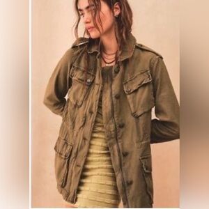Free People Utility Jacket – Size Small – Olive Green Military Style